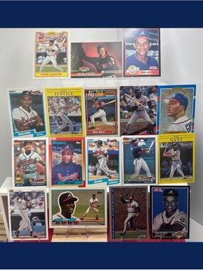 David Justice rookie w/Ron Gant Atlanta Braves lot of 17